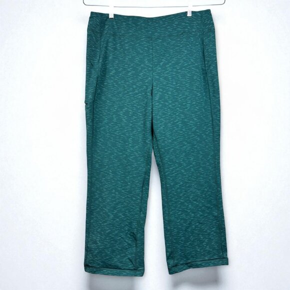Duluth Trading Pants Womens XL Pull On Straight Leg Green Print Stretch Pockets - Picture 3 of 11